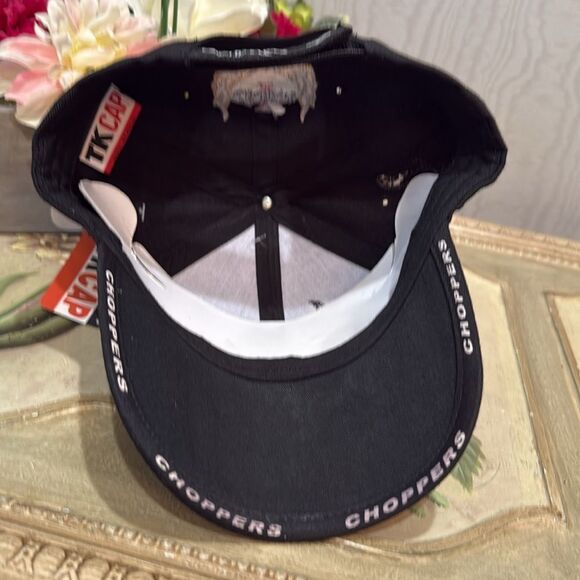 Choppers Flames Embroidered Cap Hat Adjustable Black NWT - Picture 9 of 14